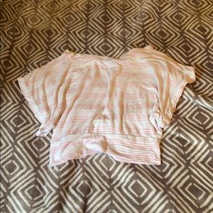 Pink and white crop top